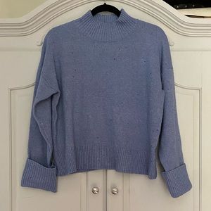 Retrology Mock Neck Light Blue Sweater